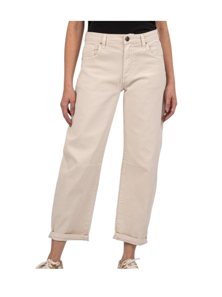 Kut From The Kloth Ashley Slouchy Barrel Jeans High Rise Cream Size 10 Nwt
